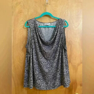 Liz Claiborne Sleeveless Top Animal Print Size 3x EUC